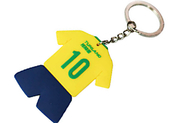 Brasil Football Fans PVC Rubber Keychain Durable Metal Chain 25mm / 28mm